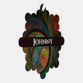 再生ブルー抽象芸術アート オーナメントカード (右)