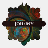 再生ブルー抽象芸術アート オーナメントカード (裏面)