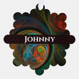 再生ブルー抽象芸術アート オーナメントカード