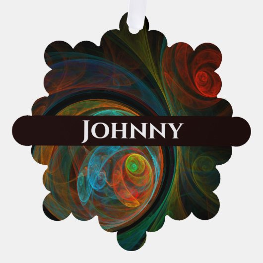 再生ブルー抽象芸術アート オーナメントカード (正面)