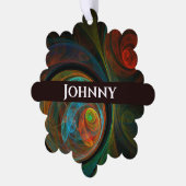 再生ブルー抽象芸術アート オーナメントカード (左)