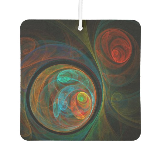 再生ブルー抽象芸術アート カーエアーフレッシュナー (正面)