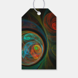 再生ブルー抽象芸術アート ギフトタグ