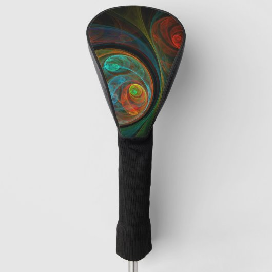 再生ブルー抽象芸術アート ゴルフヘッドカバー (正面)