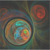 再生ブルー抽象芸術アート シール (正面)