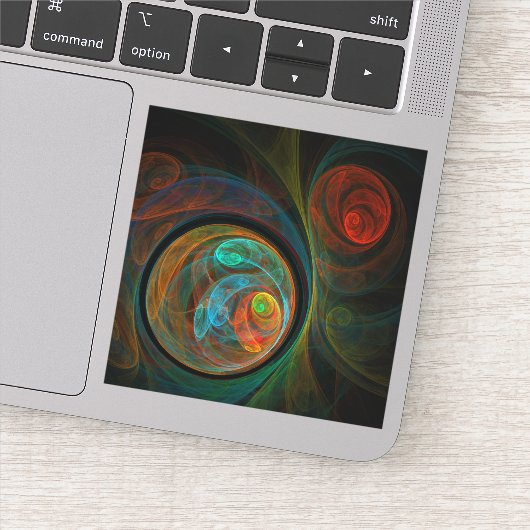 再生ブルー抽象芸術アート シール (詳細)