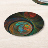 再生ブルー抽象芸術アート スクエアペーパーコースター (アングル)