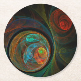 再生ブルー抽象芸術アート スクエアペーパーコースター