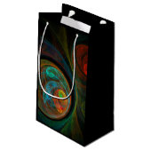 再生ブルー抽象芸術アート スモールペーパーバッグ (裏面アングル)