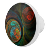 再生ブルー抽象芸術アート セラミックノブ (右)