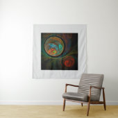 再生ブルー抽象芸術アート タペストリー (インサイチュ(横))