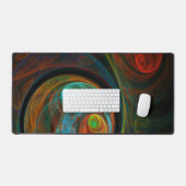 再生ブルー抽象芸術アート デスクマット (キーボード&マウス)