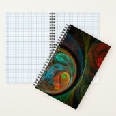 再生ブルー抽象芸術アート ノートブック (内側)