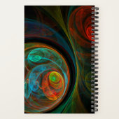 再生ブルー抽象芸術アート ノートブック (裏面)