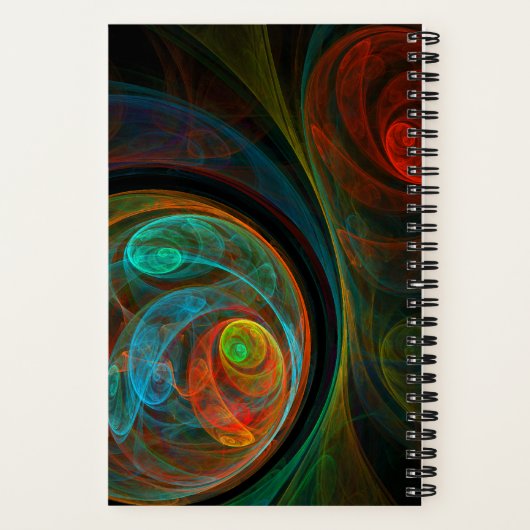 再生ブルー抽象芸術アート ノートブック (裏面)