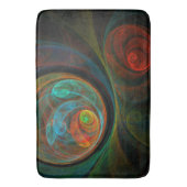 再生ブルー抽象芸術アート バスマット (正面縦)