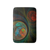 再生ブルー抽象芸術アート バスマット (正面縦)