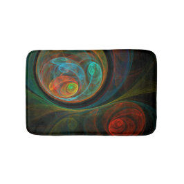 再生ブルー抽象芸術アート バスマット