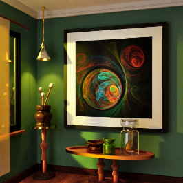 再生ブルー抽象芸術アート ポスター