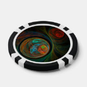 再生ブルー抽象芸術アート ポーカーチップ (シングル)