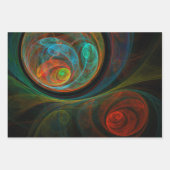 再生ブルー抽象芸術アート ラッピングペーパーシート (正面2)