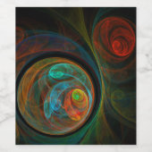 再生ブルー抽象芸術アート ワインラベル (シングルラベル)