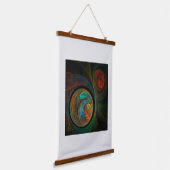 再生ブルー抽象芸術アート 吊り下げ型タペストリー (傾斜あり)