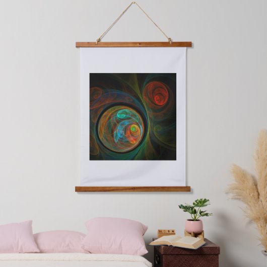 再生ブルー抽象芸術アート 吊り下げ型タペストリー (寝室)