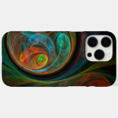 再生ブルー抽象芸術アート Case-Mate iPhoneケース (裏面 (横))