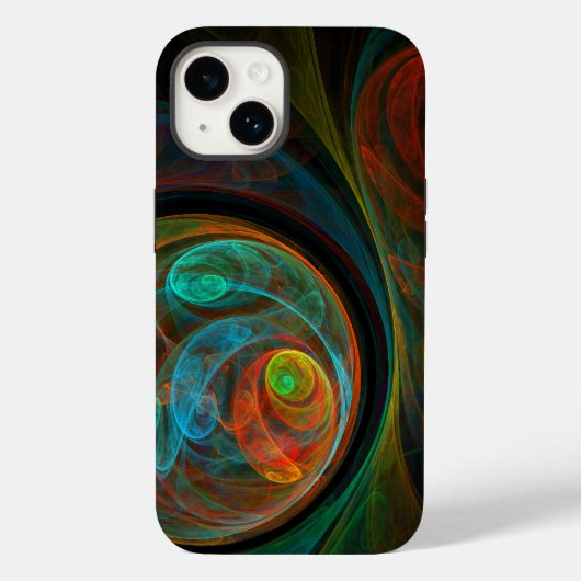 再生ブルー抽象芸術アート Case-Mate iPhoneケース (裏面)