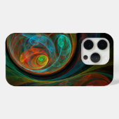 再生ブルー抽象芸術アート Case-Mate iPhoneケース (裏面 (横))