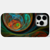 再生ブルー抽象芸術アート Case-Mate iPhoneケース (裏面 (横))