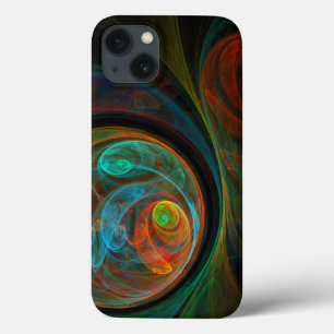 再生ブルー抽象芸術アート iPhone 13ケース