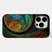 再生ブルー抽象芸術アート Case-Mate iPhoneケース (裏面 (横))