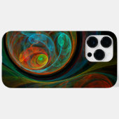 再生ブルー抽象芸術アート Case-Mate iPhoneケース (裏面 (横))