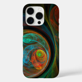 再生ブルー抽象芸術アート iPhone 16 PROケース