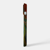 再生ブルー抽象芸術アート iPhone 15ケース (左側面)