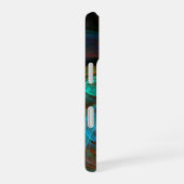 再生ブルー抽象芸術アート iPhone 16ケース (右側面)