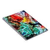 再生プラスチックプリントブルー抽象芸術 ノートブック (右側)