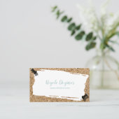 再生ホワイトスクラップ紙オンコックパステルグリーン 名刺 (スタンド正面)