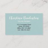 再生ホワイトスクラップ紙オンコックパステルグリーン 名刺 (裏面)