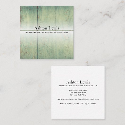 再生モダンヴィンテージBarnwood スクエア名刺 (正面/裏面)