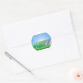 再生可能エネルギーイラストレーション ラウンドシール (封筒)