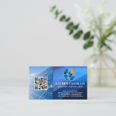 再生可能エネルギーモダンロゴ | サンパネル 名刺 (スタンド正面)