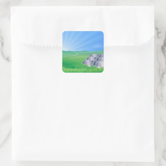 再生可能エネルギー太陽のスクエアステッカー スクエアシール (バッグ)