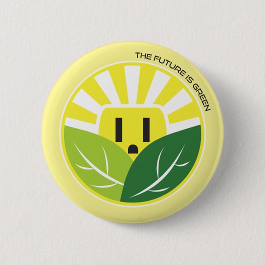 再生可能エネルギー日が差すことプラグ 缶バッジ (正面)