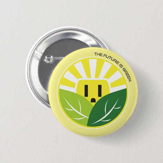再生可能エネルギー日が差すことプラグ 缶バッジ (正面&裏面)