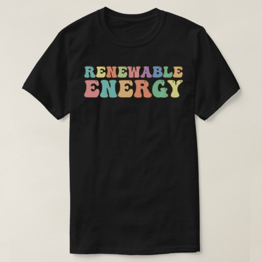 再生可能エネルギー風力タ太陽のービン電力1 Tシャツ (デザイン正面)