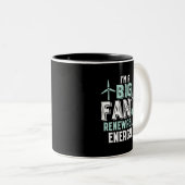 再生可能エネルギー風力発電おもしろいの大ファン ツートーンマグカップ (正面右)