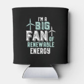 再生可能エネルギー風力発電おもしろいの大ファン 缶クーラー (裏面)